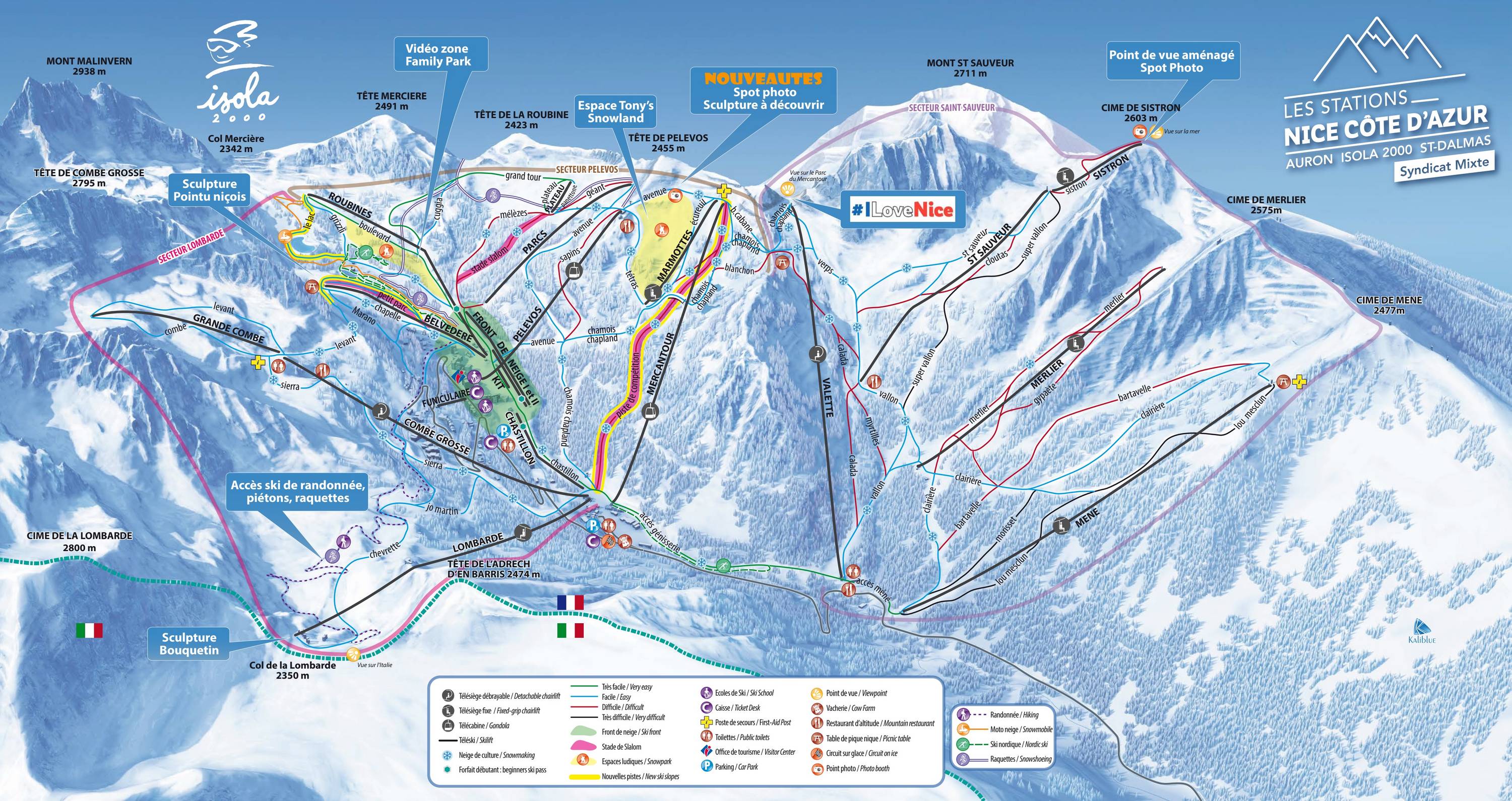 Isola 2000 ski map